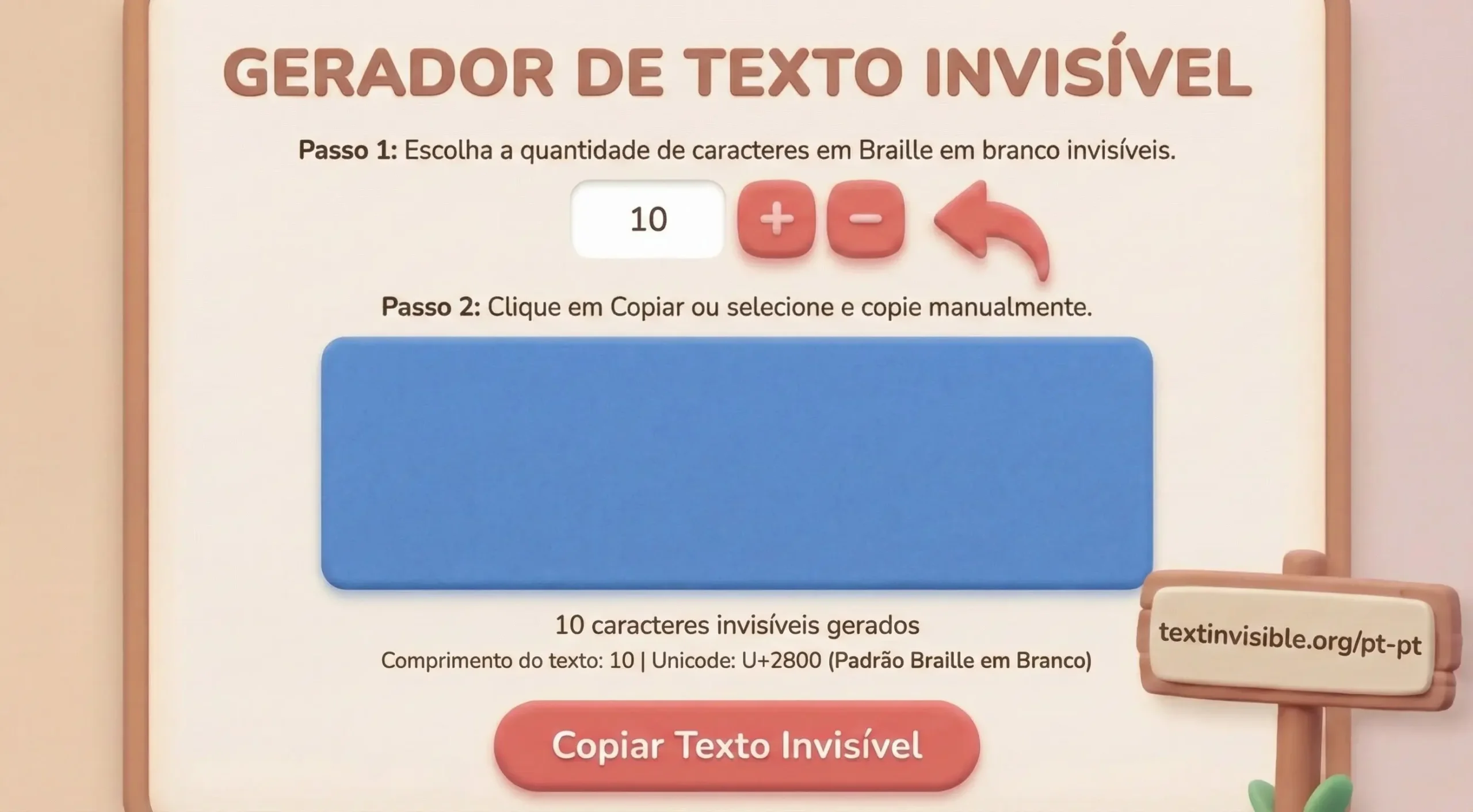 Ferramenta online para letras invisíveis ilimitadas