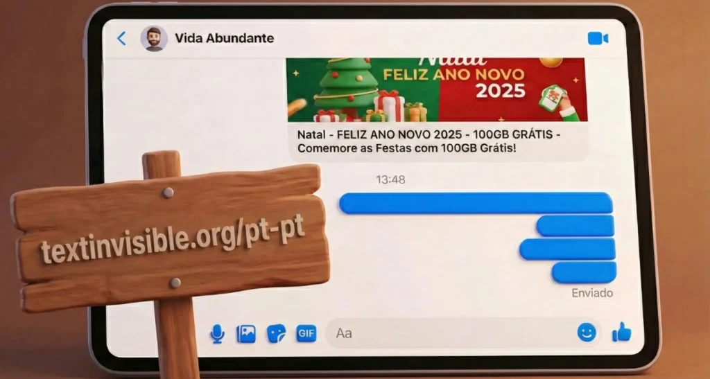Texto invisível no Whatsapp e no Messenger